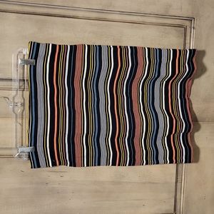 LOFT striped knit pull on pencil skirt,  Medium